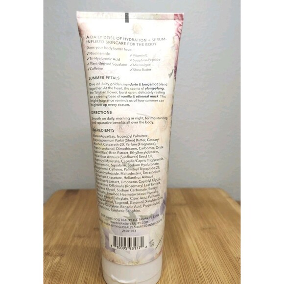 Nakery Skin Smoothing Toning Body Butter Crepe-10 oz-SUMMER PETALS-NEW SEALED - Picture 2 of 6
